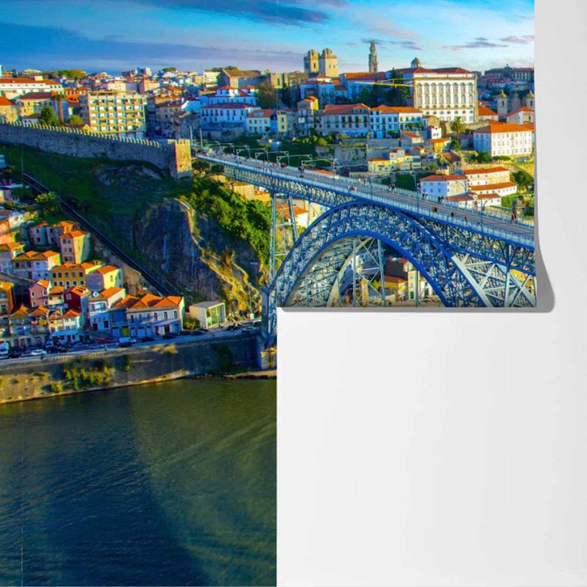 Fototapeta słoneczna panorama Porto z mostem Fototapeta słoneczna panorama Porto z mostem