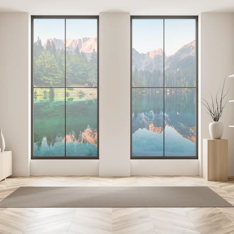 Fensteraufkleber ruhiger morgen am Fusine See, Julische Alpen