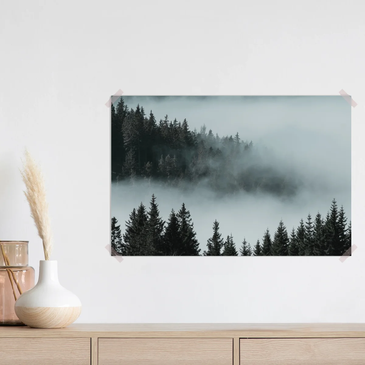 Poster nebliger kiefernwald • Poster bei Wallnifity® Poster nebliger kiefernwald • Poster bei Wallnifity®