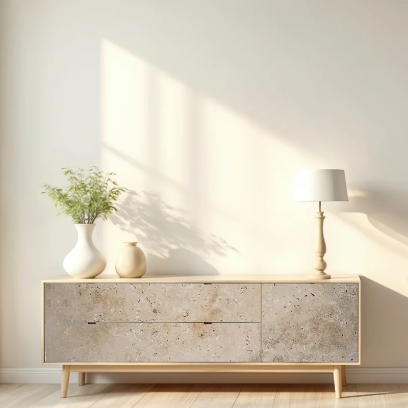 Repositionierbarer Aufkleber beige travertin steinstruktur Repositionierbarer Aufkleber beige travertin steinstruktur