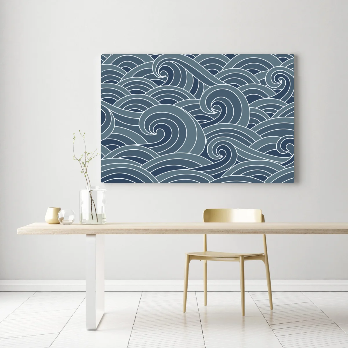 Leinwandbild stilisiertes wellenmuster Leinwandbild stilisiertes wellenmuster