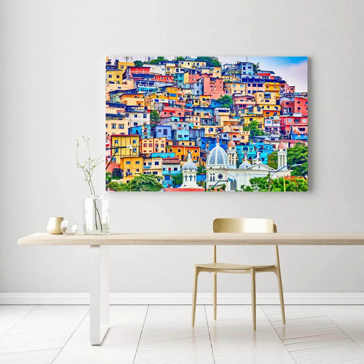 Leinwandbild bunte häuser von Las Peñas am Santa Ana hügel, Guayaquil Leinwandbild bunte häuser von Las Peñas am Santa Ana hügel, Guayaquil