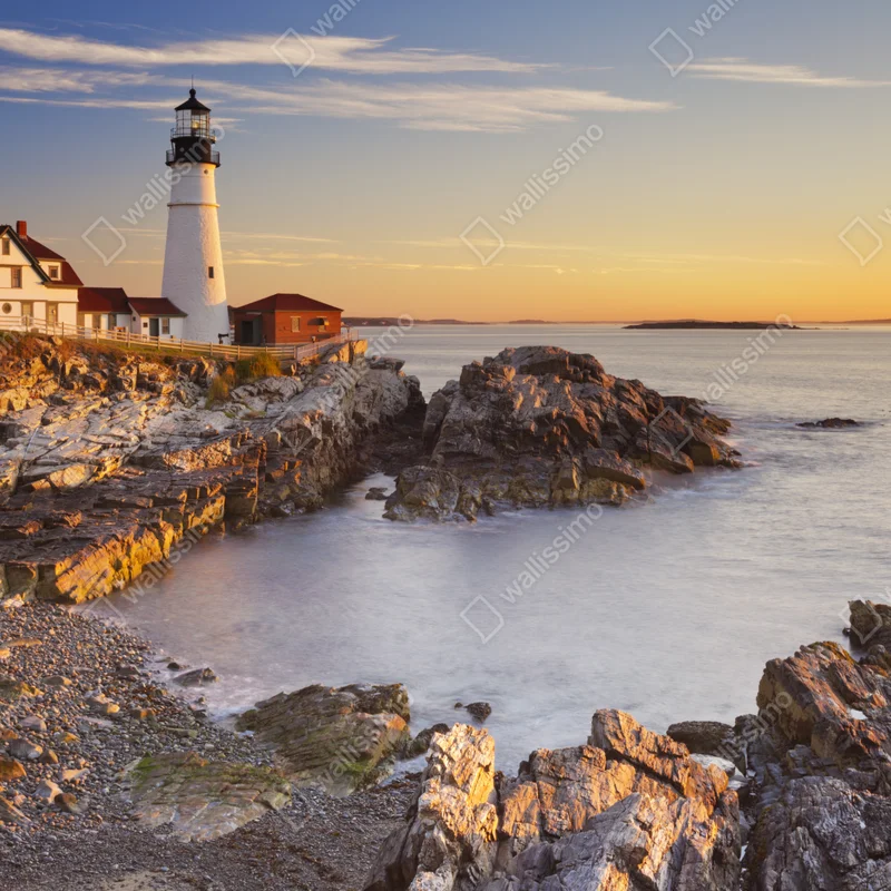 Repositionierbarer Aufkleber Portland Head leuchtturm bei sonnenaufgang Repositionierbarer Aufkleber Portland Head leuchtturm bei sonnenaufgang