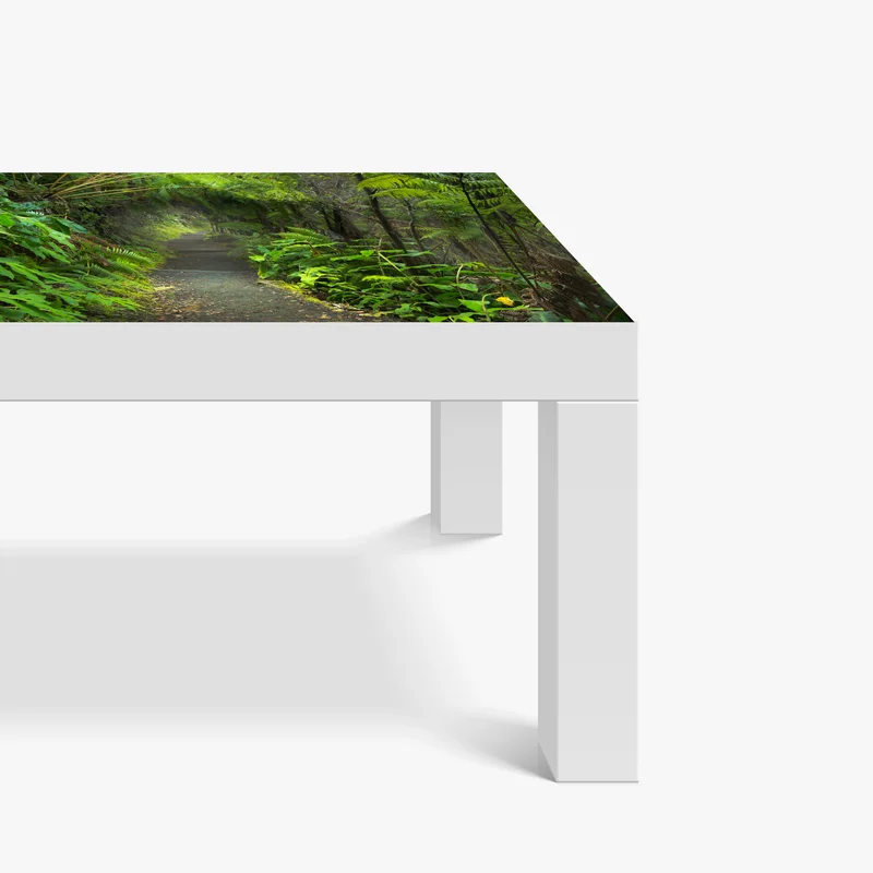 Tischaufkleber und Schreibtischaufkleber üppiger regenwaldpfad im Kilauea Iki, Hawaii