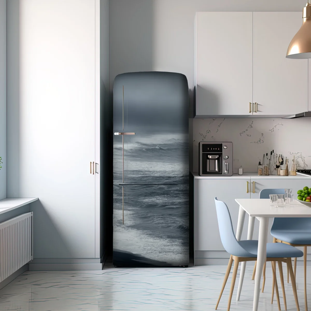 Kühlschrankaufkleber stürmische küste von Island panorama Kühlschrankaufkleber stürmische küste von Island panorama