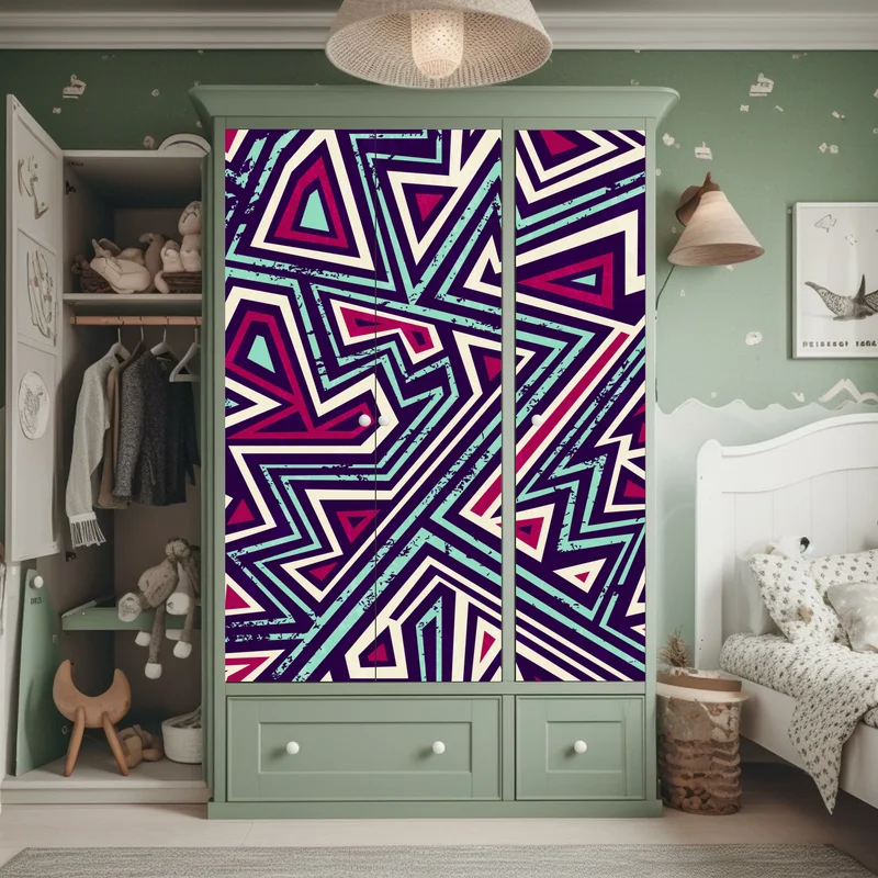 Schrankaufkleber kräftiges geometrisches dreiecksmuster