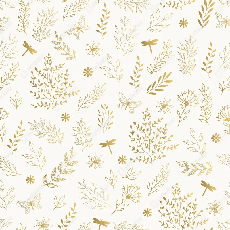 Türaufkleber goldenes botanisches muster Türaufkleber goldenes botanisches muster