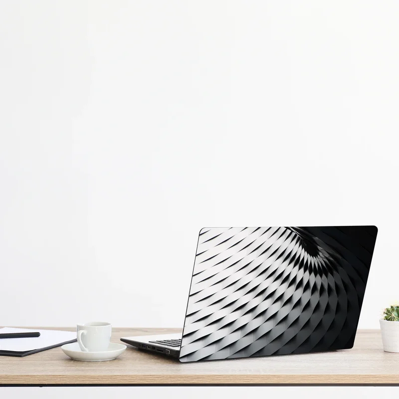 Laptop-Aufkleber monochromes geometrisches metallmuster Laptop-Aufkleber monochromes geometrisches metallmuster