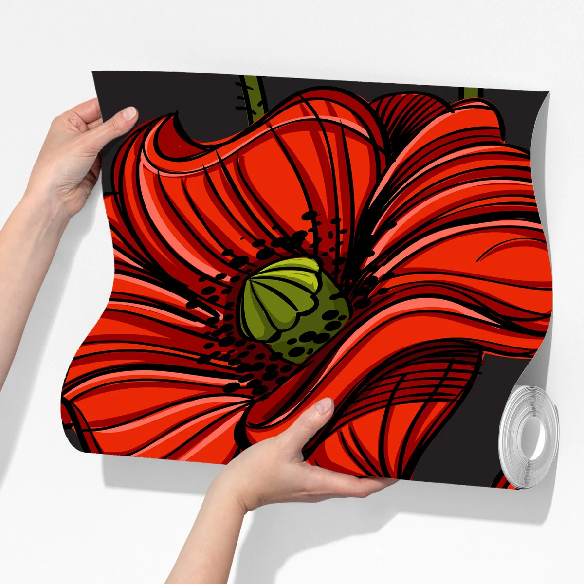 Fototapeta intensywna czerwona ilustracja maków Fototapeta intensywna czerwona ilustracja maków