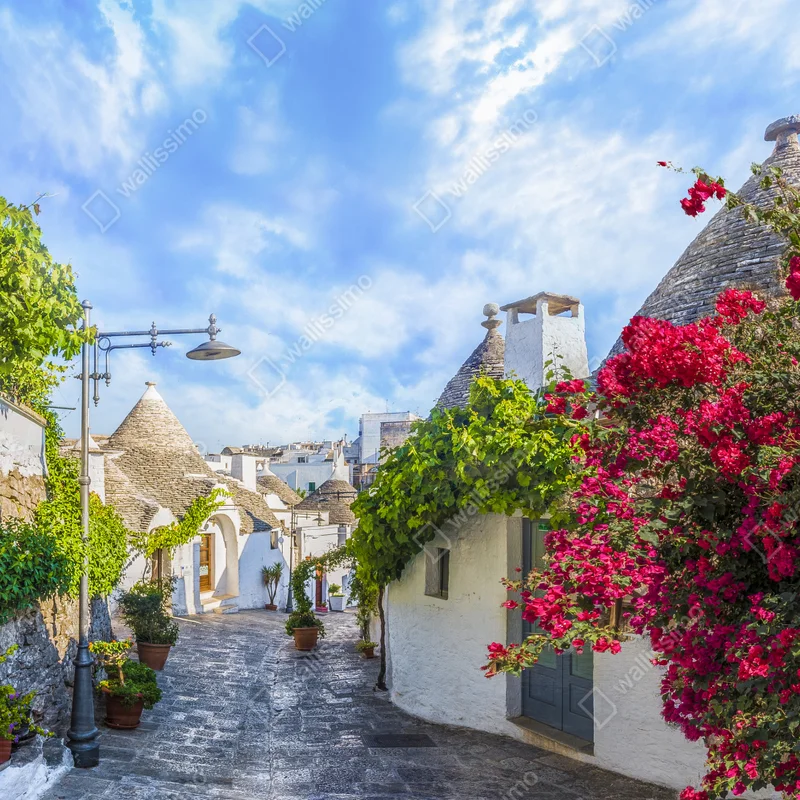 Fototapete Alberobello trulli gasse Fototapete Alberobello trulli gasse