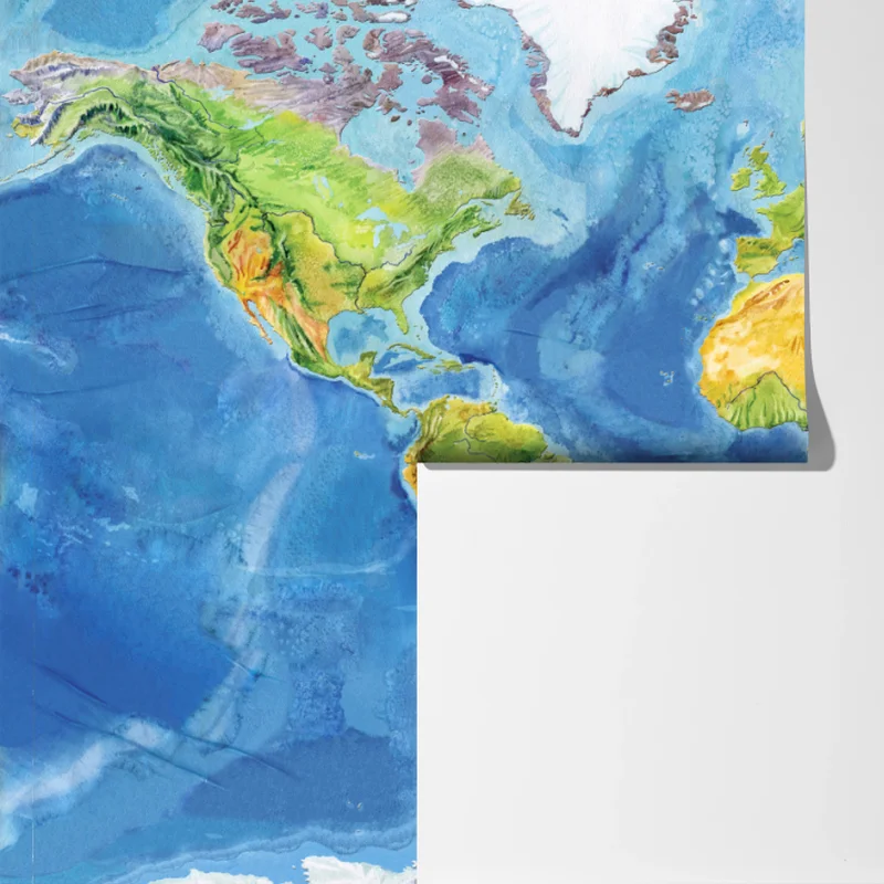 Fototapete aquarell-physische weltkarte Fototapete aquarell-physische weltkarte