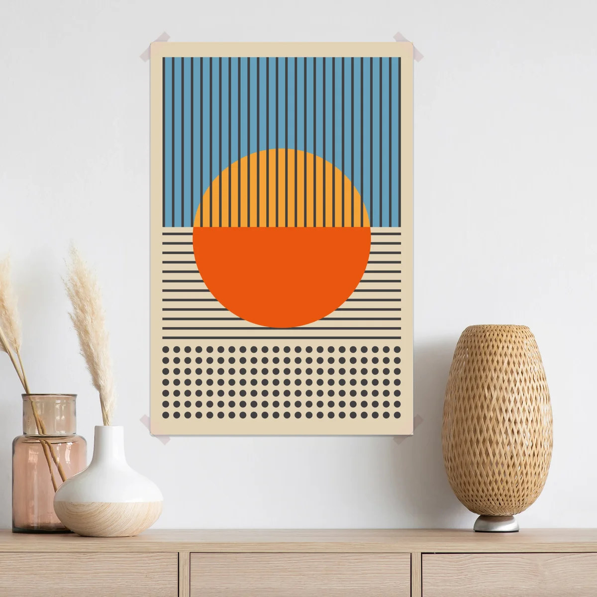 Poster kräftiger geometrischer sonnenuntergang • Poster bei Wallnifity® Poster kräftiger geometrischer sonnenuntergang • Poster bei Wallnifity®