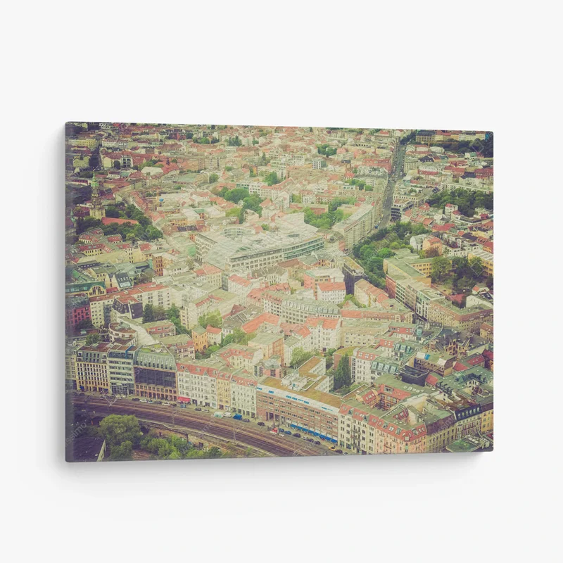 Leinwandbild Retro-Look Berlin Luftaufnahme • Leinwandbilder bei Wallnifity® Leinwandbild Retro-Look Berlin Luftaufnahme • Leinwandbilder bei Wallnifity®