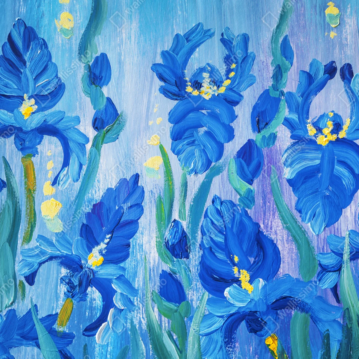 Leinwandbild lebendiger blauer iris-bund Leinwandbild lebendiger blauer iris-bund