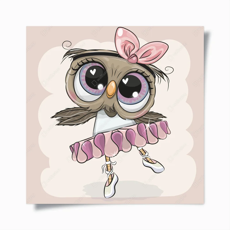 Poster niedliche eulen-ballerina im tutu • Poster bei Wallnifity® Poster niedliche eulen-ballerina im tutu • Poster bei Wallnifity®