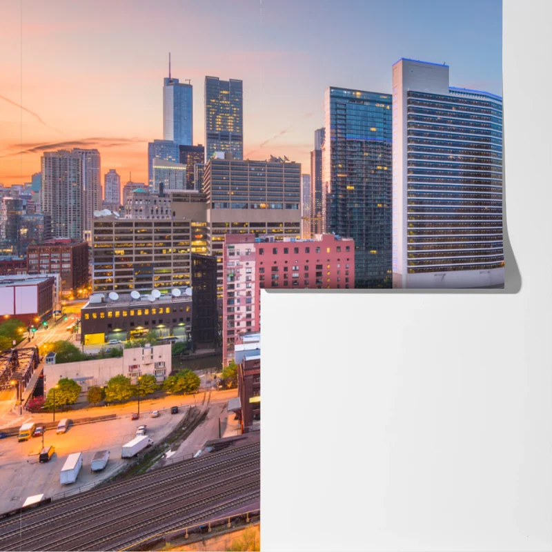 Fototapeta panorama Chicago o zmierzchu Fototapeta panorama Chicago o zmierzchu