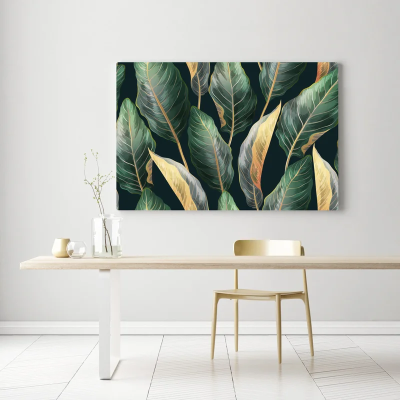 Leinwandbild vintage tropisches blättermuster Leinwandbild vintage tropisches blättermuster