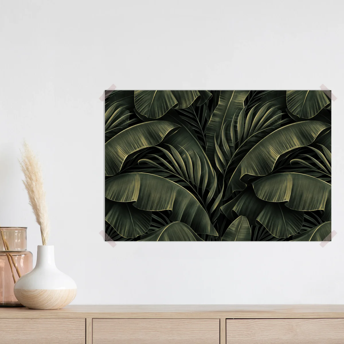 Poster dunkles tropisches bananenblattmuster • Poster bei Wallnifity® Poster dunkles tropisches bananenblattmuster • Poster bei Wallnifity®
