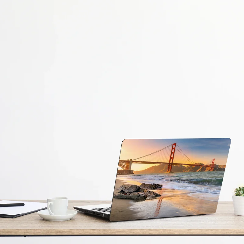 Laptop-Aufkleber sonnenuntergang an der Golden Gate Bridge