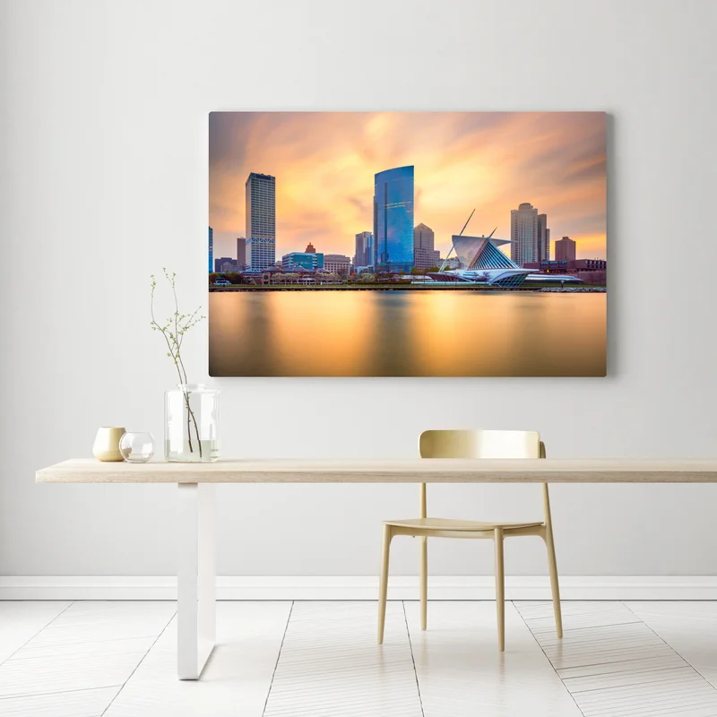 Leinwandbild Milwaukee skyline bei dämmerung Leinwandbild Milwaukee skyline bei dämmerung