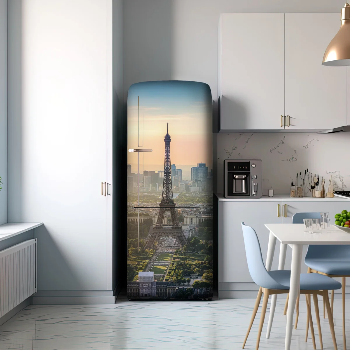 Kühlschrankaufkleber Paris stadtbild bei sonnenuntergang mit dem Eiffelturm Kühlschrankaufkleber Paris stadtbild bei sonnenuntergang mit dem Eiffelturm