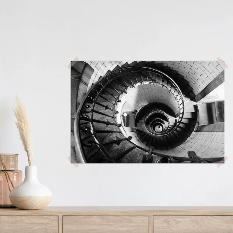 Poster spiraltreppe in monochromer perspektive Poster spiraltreppe in monochromer perspektive