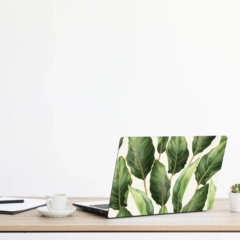 Naklejka na laptopa tropikalny wzór z liśćmi bananowca