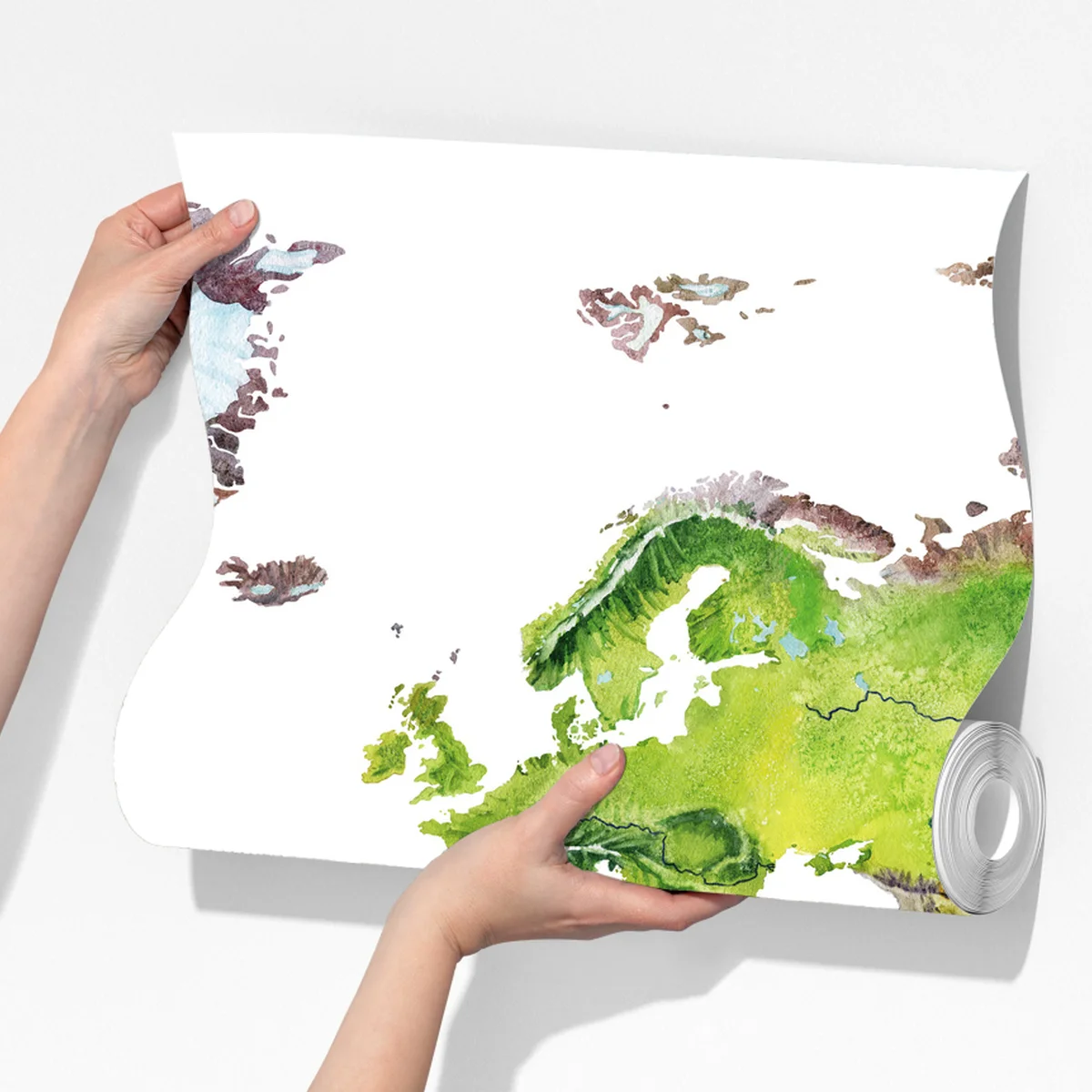 Fototapeta akwarelowa mapa fizyczna świata Fototapeta akwarelowa mapa fizyczna świata