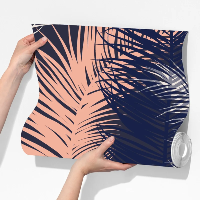 Fototapete federmuster in marineblau und rosa Fototapete federmuster in marineblau und rosa