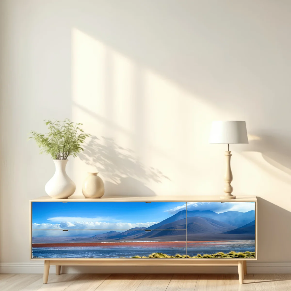 Repositionierbarer Aufkleber ruhige berglagune Repositionierbarer Aufkleber ruhige berglagune