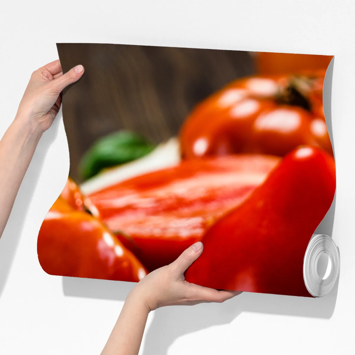 Fototapeta dojrzałe pomidory na rustykalnym stole Fototapeta dojrzałe pomidory na rustykalnym stole