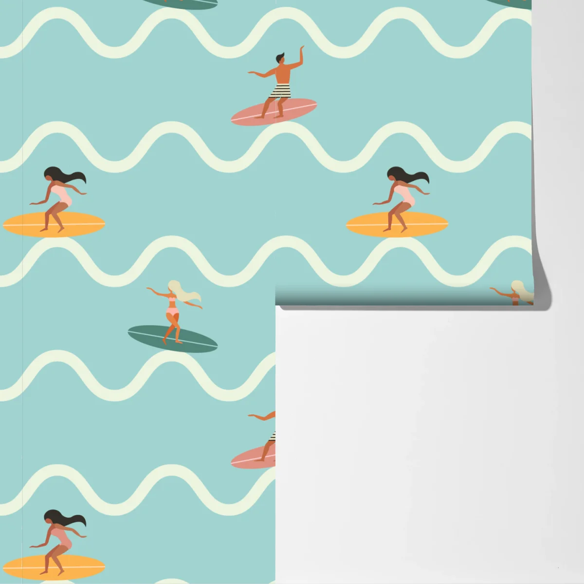 Fototapete surfer auf türkisfarbenen wellen Fototapete surfer auf türkisfarbenen wellen