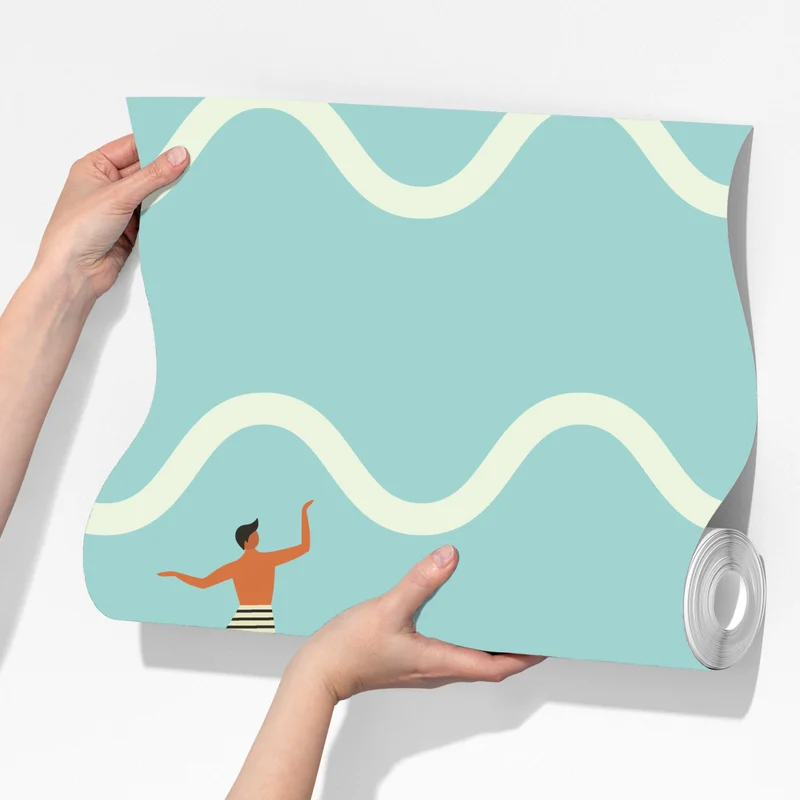 Fototapete surfer auf türkisfarbenen wellen Fototapete surfer auf türkisfarbenen wellen