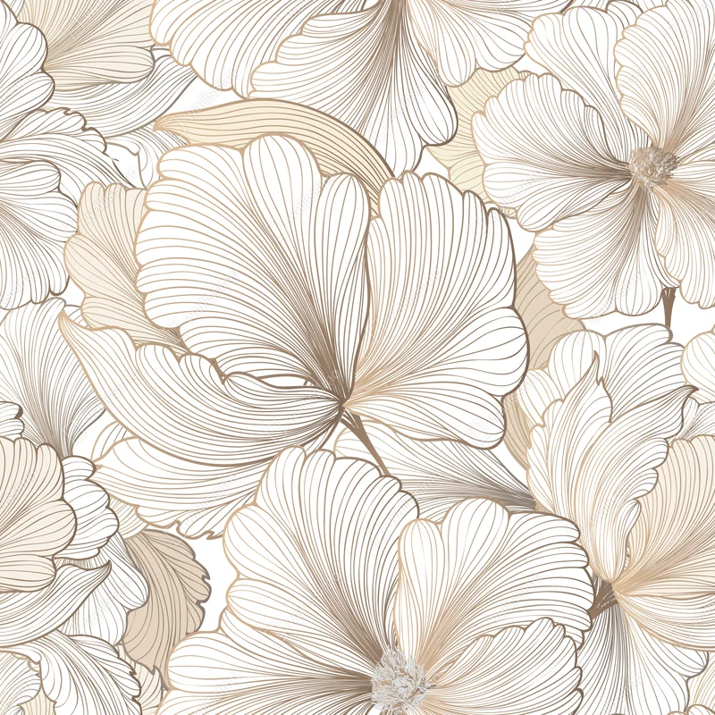 Türaufkleber zarte beige blumenillustration Türaufkleber zarte beige blumenillustration