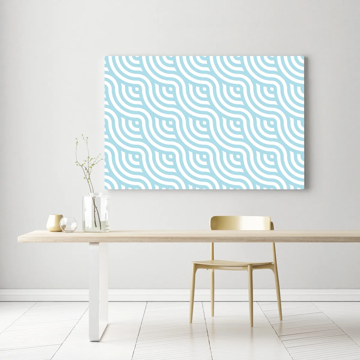 Leinwandbild sanftes türkis geometrisches wellenmuster Leinwandbild sanftes türkis geometrisches wellenmuster