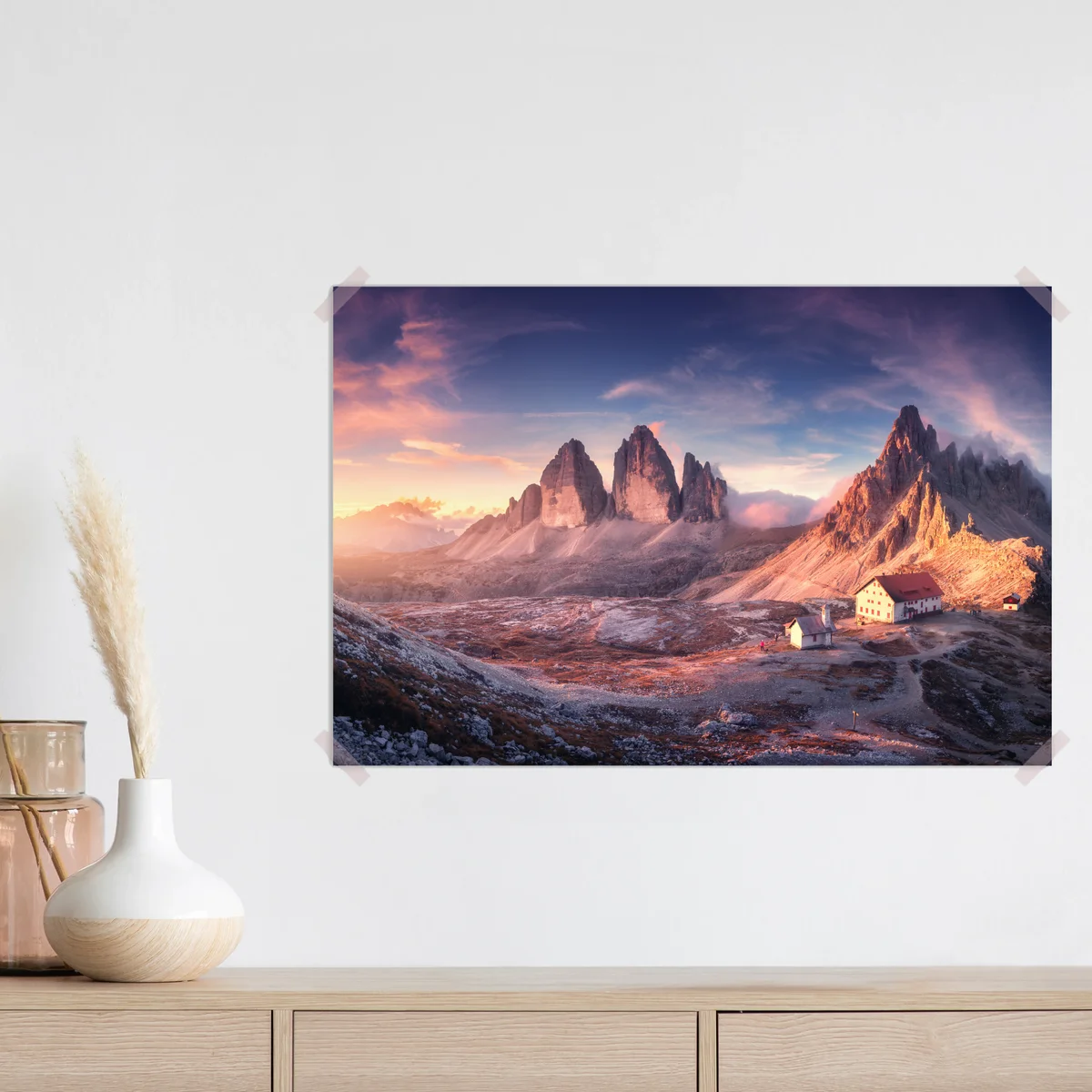 Poster sonnenaufgang über den gipfeln der Dolomiten Poster sonnenaufgang über den gipfeln der Dolomiten