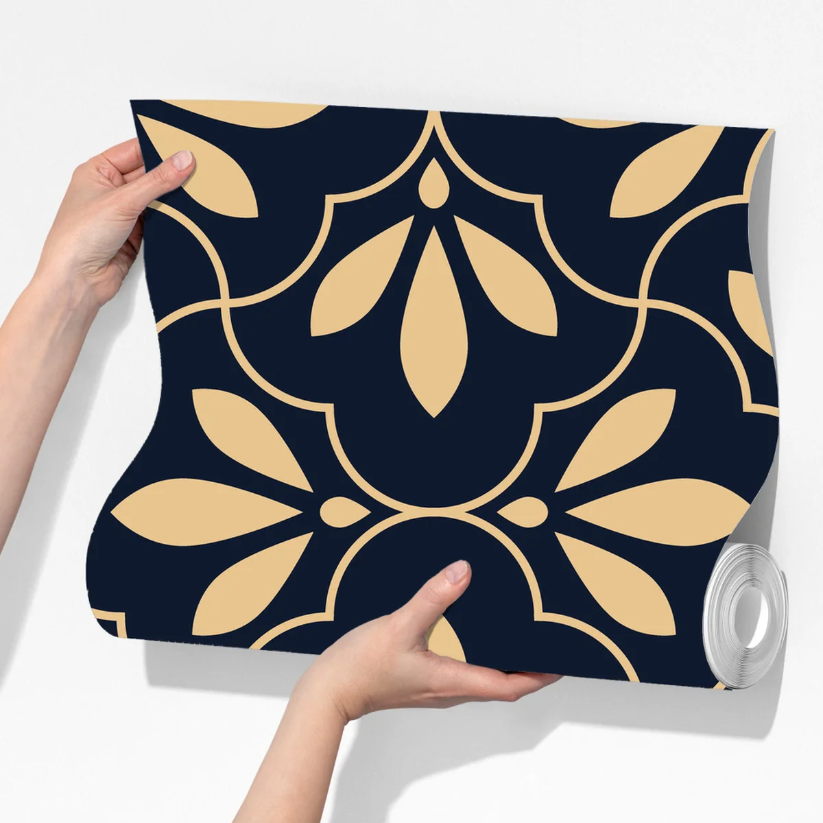 Fototapete marineblau-beige ornament Fototapete marineblau-beige ornament