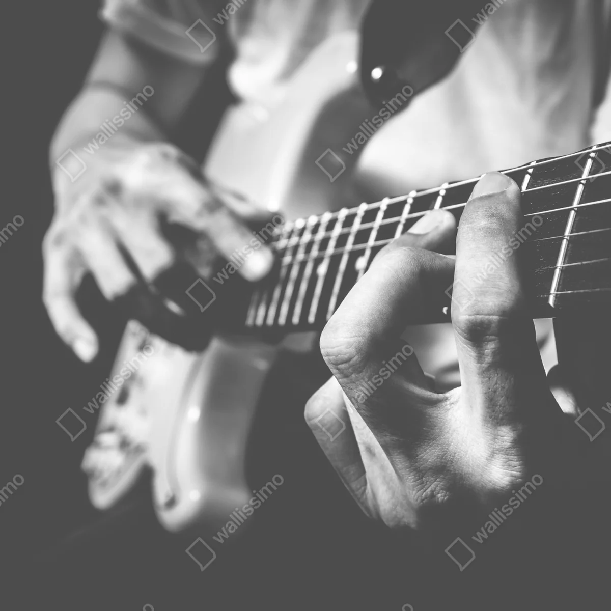 Repositionierbarer Aufkleber monochrome gitarre nahaufnahme Repositionierbarer Aufkleber monochrome gitarre nahaufnahme