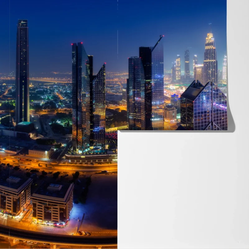 Fototapeta panorama nocnego Dubaju Fototapeta panorama nocnego Dubaju