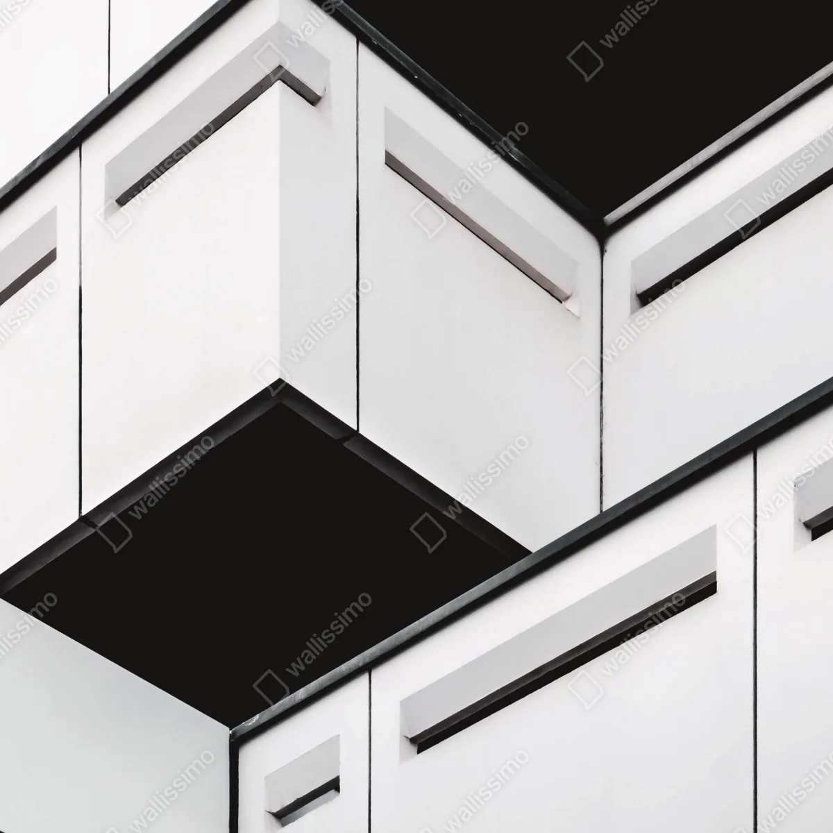 Poster minimalistische geometrische fassadenansicht • Poster bei Wallnifity® Poster minimalistische geometrische fassadenansicht • Poster bei Wallnifity®