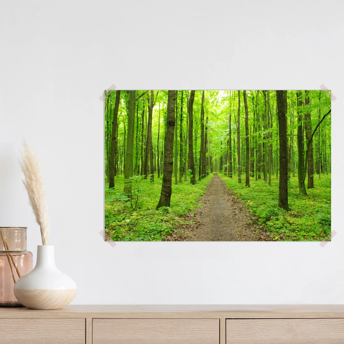 Poster ruhiger grüner waldweg Poster ruhiger grüner waldweg