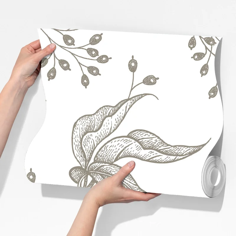 Fototapete zartes botanisches blumenmuster im vintage-stil Fototapete zartes botanisches blumenmuster im vintage-stil