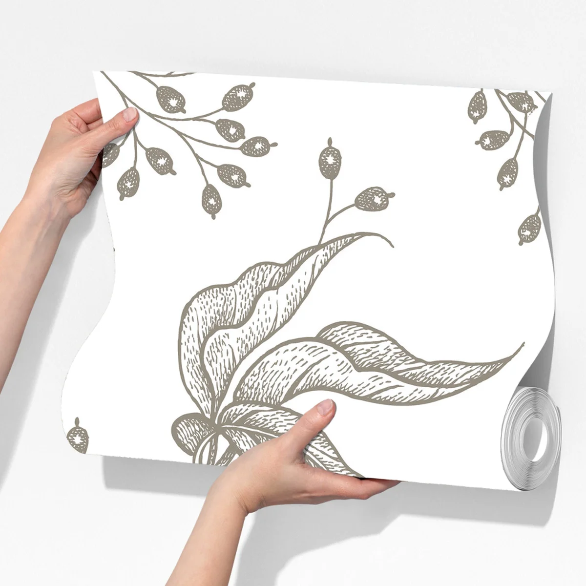 Fototapete zartes botanisches blumenmuster im vintage-stil Fototapete zartes botanisches blumenmuster im vintage-stil