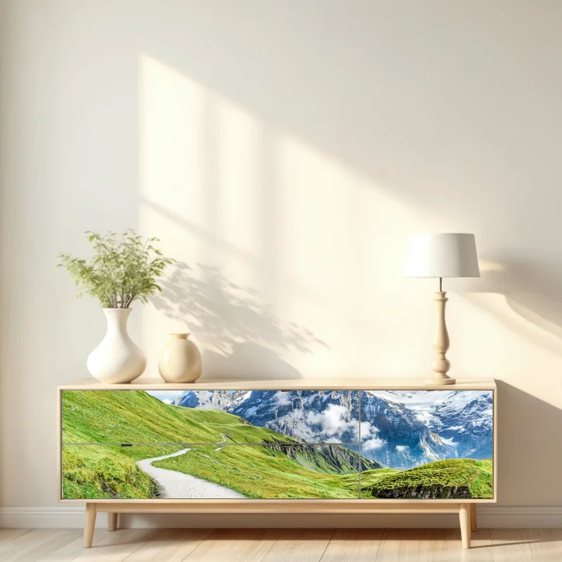 Repositionierbarer Aufkleber alpenwanderweg panorama