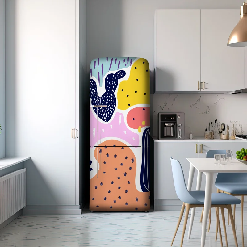 Kühlschrankaufkleber verspieltes abstraktes botanikmuster