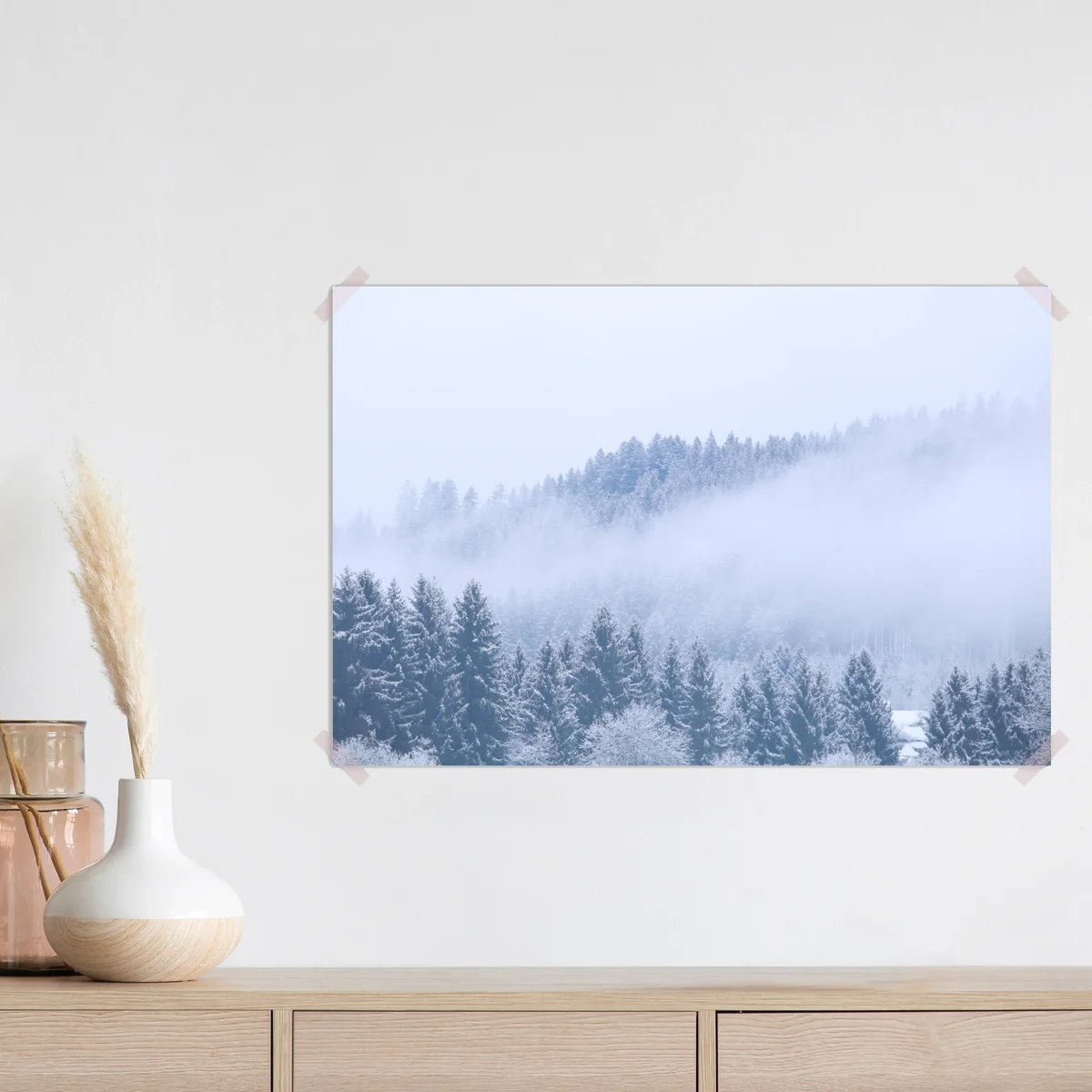 Poster winternebel über nadelwald Poster winternebel über nadelwald