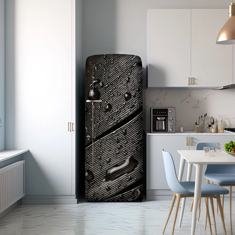 Kühlschrankaufkleber monochrome feder mit wassertropfen