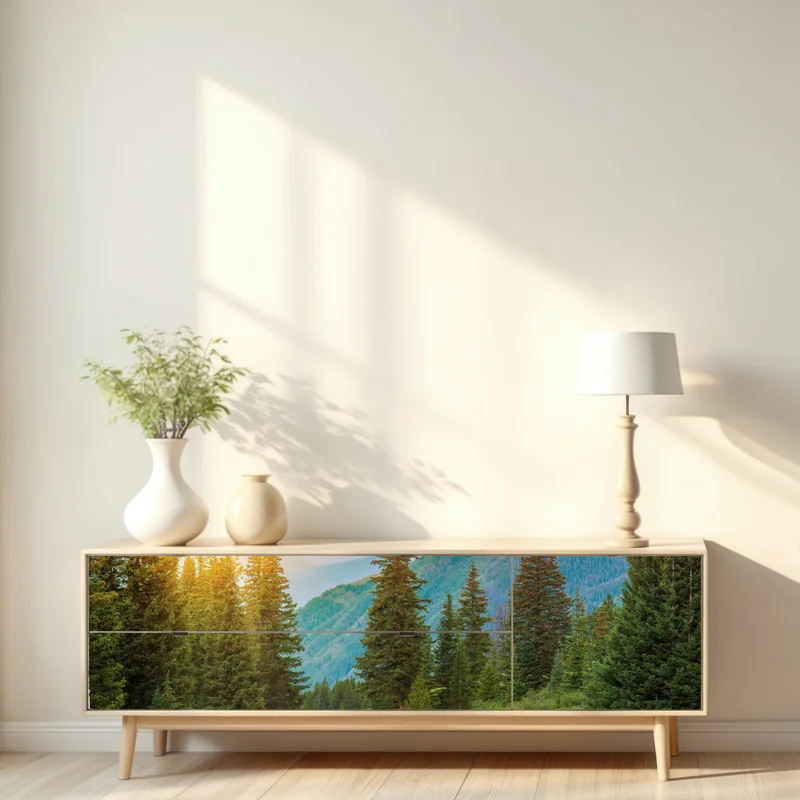 Repositionierbarer Aufkleber Colorado bergpfad bei sonnenaufgang