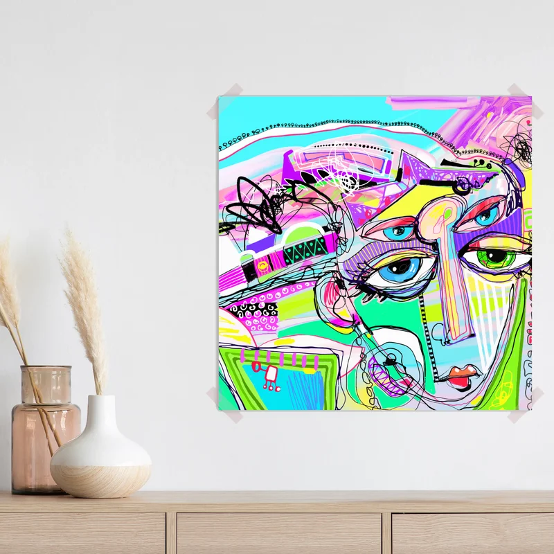 Poster buntes abstraktes gesichtsporträt Poster buntes abstraktes gesichtsporträt
