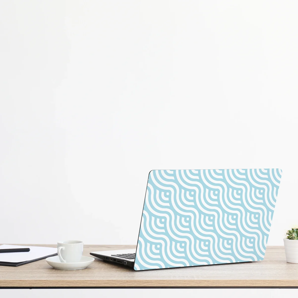 Laptop-Aufkleber sanftes türkis geometrisches wellenmuster Laptop-Aufkleber sanftes türkis geometrisches wellenmuster